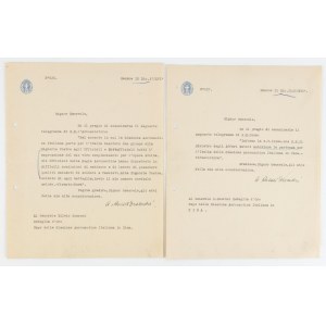 Lettera di autorizzazione alla missione areonautica in cina e traslazione di telegramma