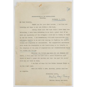 Lettera firmata da Madame Chiang Kai-shek