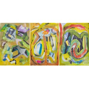 Kaja Gadomska (nar. 1990), Automatické skice, triptych, 2023