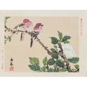 Imao Keinen (1845-1924), Ptaki i biały kwiat, Osaka, 1892