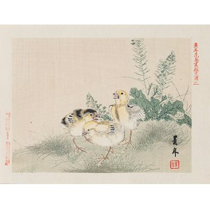 Imao Keinen (1845-1924), Chicks, Osaka, 1892