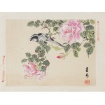 Imao Keinen (1845-1924), Ptak i róże, Osaka, 1892