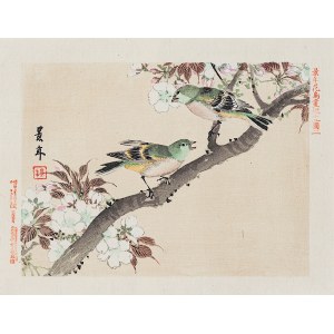 Imao Keinen (1845-1924), Na gałęzi, Osaka, 1892