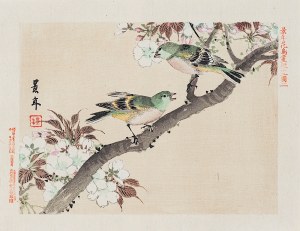 Imao Keinen (1845-1924), Su un ramo, Osaka, 1892