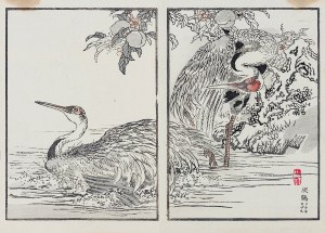 Kōno Bairei (1844-1895), Cranes, Tokyo, 1884