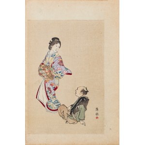 Watanabe Seitei (1851-1918), Gejsza, Tokio, 1891