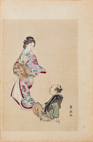 Watanabe Seitei (1851-1918), Gejsza, Tokio, 1891