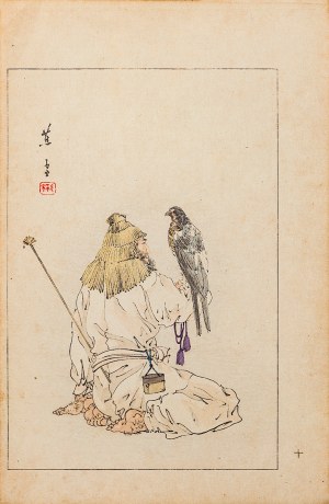 Watanabe Seitei (1851-1918), Falconer, Tokyo, 1891