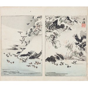 Watanabe Seitei (1851-1918), Kachny na vodě, Tokio, 1892