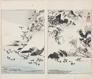 Watanabe Seitei (1851-1918), Kačice na vode, Tokio, 1892