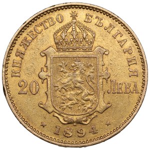 Bulharsko 20 Leva 1894 К.Б. - Ferdinand I. (1887-1918)