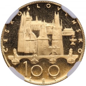 Czechosłowacja (mennica Kremniz) Złoty Dukat (Medal) 1970 - 100 rocznica Włodzimierza Lenina - NGC PF 68 ULTRA CAMEO_