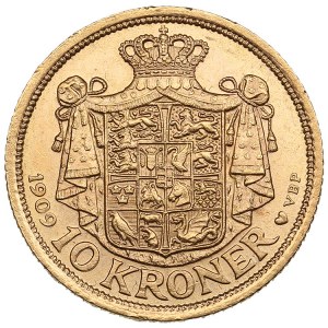 Danimarca 10 Corone 1909 VBP - Federico VIII (1906-1912)