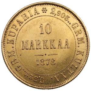 Fínsko (Rusko) 10 Markkaa 1878 S - Alexander II (1855-1881)