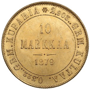 Finland (Russia) 10 Markkaa 1879 S - Alexander II (1855-1881)