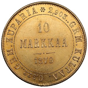 Fínsko (Rusko) 10 Markkaa 1879 S - Alexander II (1855-1881)