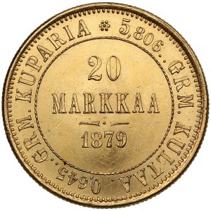 Finlandia (Rosja) 20 Markkaa 1879 S - Aleksander II (1855-1881)