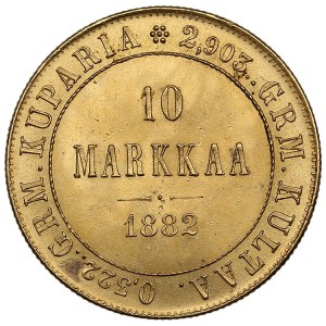 Finsko (Rusko) 10 Markkaa 1882 S - Alexander III (1881-1894)