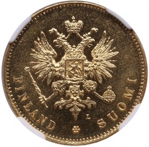Finlandia (Rosja) 20 Markkaa 1891 L - Aleksander III (1881-1894) - NGC MS 64