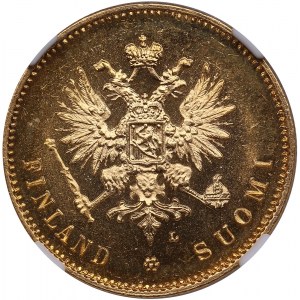 Finlandia (Rosja) 20 Markkaa 1911 L - Mikołaj II (1894-1917) - NGC UNC SZCZEGÓŁY