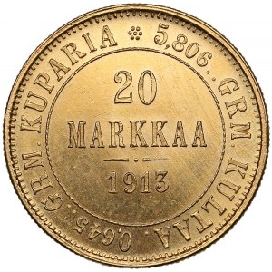 Fínsko (Rusko) 20 Markkaa 1913 S - Mikuláš II (1894-1917)