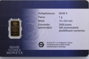 Finland Gold Bar 2017 - 100th Anniversary of Finland Independence - Conqueror of the World