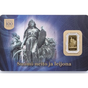 Finland Gold Bar 2017 - 100th Anniversary of Finland Independence - Finnish maiden and lion