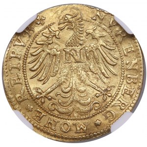 Niemcy (Norymberga) Goldgulden 1613 - NGC UNC SZCZEGÓŁY