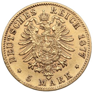 Germany (Baden) 5 Mark 1877 G - Frederick I (1856-1907)