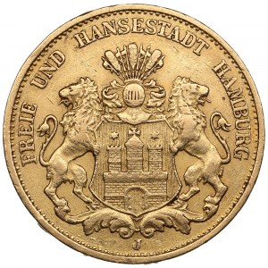 Německo (Hamburk) 20 značek 1894 J