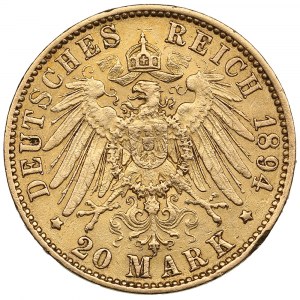 Allemagne (Hambourg) 20 Mark 1894 J
