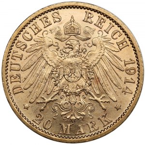 Německo (Prusko) 20 značek 1914 A - Wilhelm II (1888-1918)
