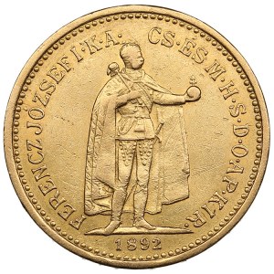Ungheria 10 Korona 1892 KB - Francesco Giuseppe I (1848-1916)
