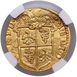 Taliansko (Miláno) Doppia 1594 - Filip II (1554-1598) - NGC AU DETAILS - Chyba v popise 1594 = 1595