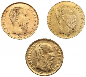 Collection of Mexican gold Fantasy Tokens 1865 (3) - Maximilian I (1864-1867)