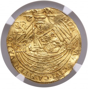 Netherlands (Kampen) Gold Imitative Flemish / Rose Noble, ND (1590-1593) - NGC UNC DETAILS