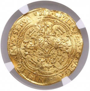 Netherlands (Kampen) Gold Imitative Flemish / Rose Noble, ND (1590-1593) - NGC UNC DETAILS