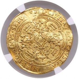 Pays-Bas (Kampen) Or Imitatif Flamand / Rose Noble, ND (1590-1593) - NGC UNC DETAILS