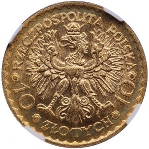 Polska 10 złotych 1925 - Król Bolesław Chrobry - NGC MS 63
