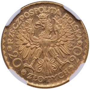 Poľsko 20 zlotých 1925 - kráľ Boleslav Chrobrý - NGC MS 64
