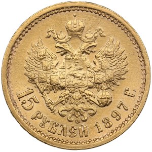 Rusko 15 rubľov 1897 AГ - Mikuláš II (1894-1917)