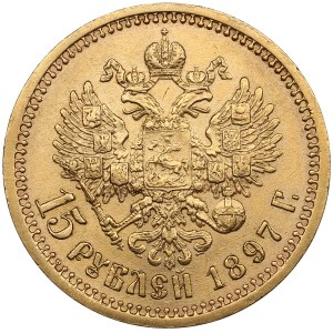 Rusko 15 rublů 1897 АГ - Mikuláš II (1894-1917)