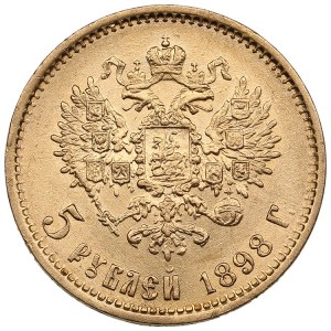 Russie 5 Roubles 1898 AГ - Nicolas II (1894-1917)