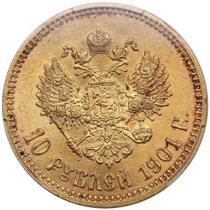 Rosja 10 rubli 1901 ФЗ - Mikołaj II (1894-1917) - PCGS UNC Detail