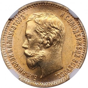 Russie 5 Roubles 1902 AP - Nicolas II (1894-1917) - NGC MS 65