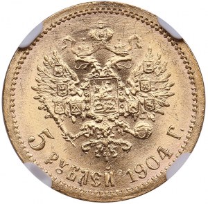 Russie 5 Roubles 1904 АР - Nicolas II (1894-1917) - NGC MS 64
