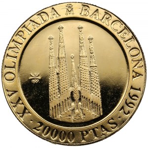 Hiszpania 20000 peset 1990 - XXV Igrzyska Olimpijskie w Barcelonie - Sagrada Familia