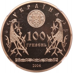 Ukraine 100 Hryven 2004 - Les portes d'or de Kiev - NGC PF 68 ULTRA CAMEO