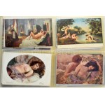 80 db RÉGI erotikus művész képeslap vegyes minőségben albumban / 80 pre...