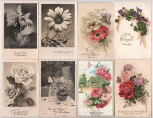 50 db RÉGI virágos üdvözlő képeslap szép állapotban : főleg névnap / 50 pre...